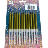 Свечи для торта 6,5см, золотой, 12 шт., 1/6
