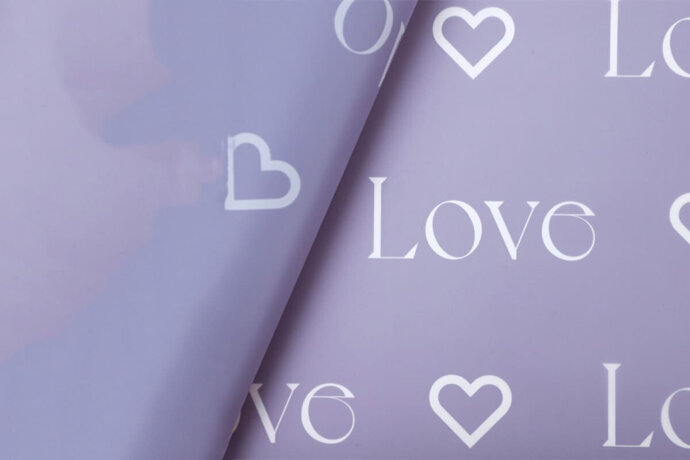 Плёнка «Love» 58см x 10м ,фиолетовый