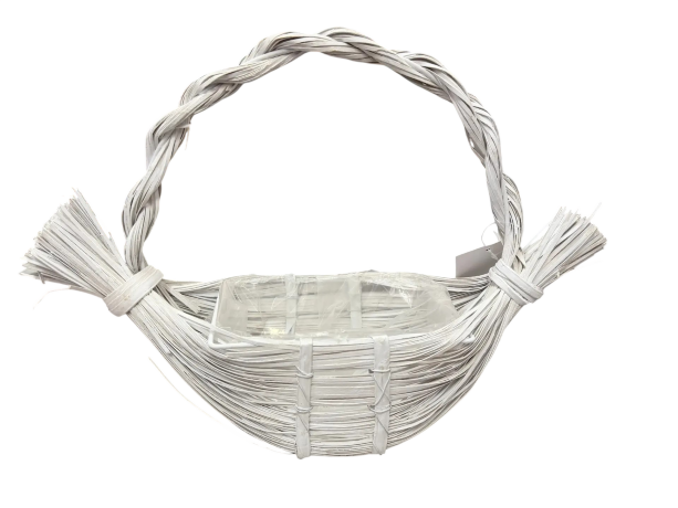 Корзина ива 20X15XH10XHH30  B18X13  длина 34см,  белый