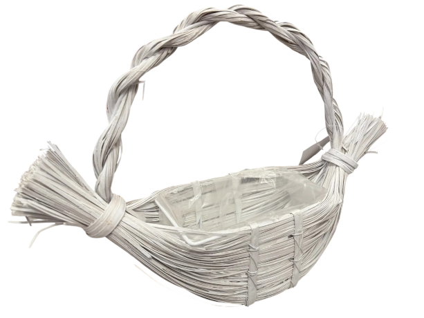 Корзина ива 20X15XH10XHH30  B18X13  длина 34см,  белый