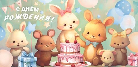 4-15 Конверт д\денег С днём рождения, детские, микс, 10шт.