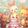 4-15 Конверт д\денег С днём рождения, детские, микс, 10шт.