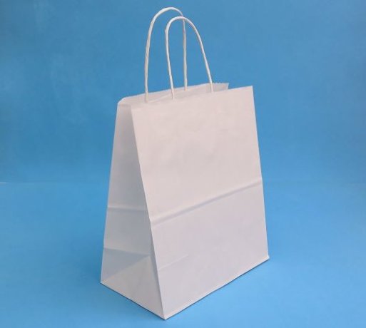 Сумка крафт 26*15*35 с крученными ручками, 80г/м2, БЕЛЫЙ, 1/100