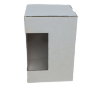 Коробка 11*11*16,5см с окном, микрогофра, белая, 1/100