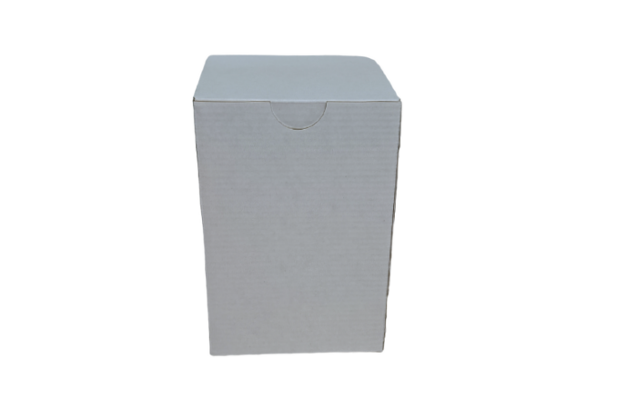 Коробка 11*11*16,5см с окном, микрогофра, белая, 1/100