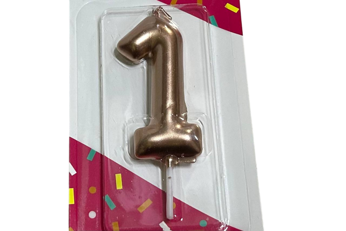 Свеча Цифра 1, бронза, 6см, 1/6