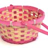 Корзина бамбук 21*10*24см, розовый, складная ручка