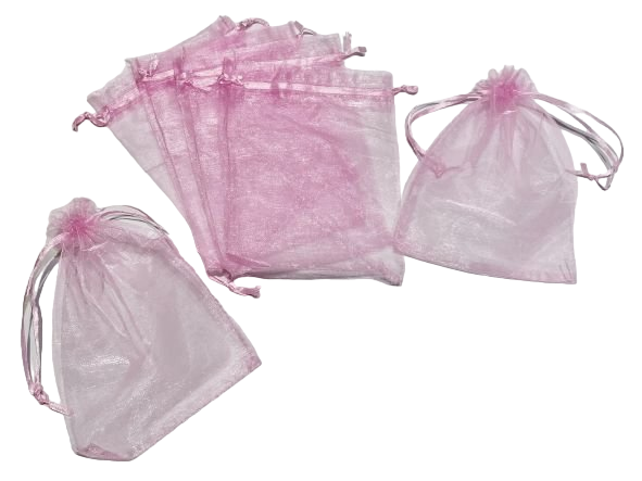 Мешочек из органзы 9*12см, розовый, 10 шт., 1/6