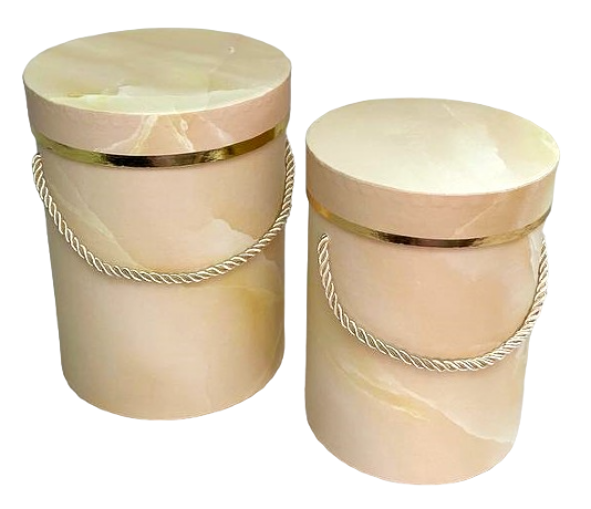 Набор Золотой кант, мрамор, Y821, 15*15*20см, крем, 2 шт.