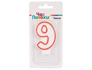 Свеча Цифра 9 Классик 6см, 1/6