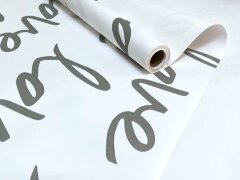 Плёнка «LOVE» 58см x 10м 65мкр ,белый
