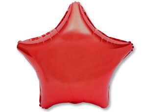 Шар фольгированный 18", Звезда металлик Red Ф