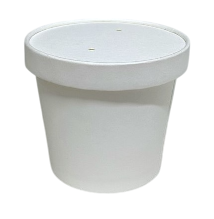 Коробка Round Bowl 400 PP,10*10*8,5см, белая, крышка картонная, 1/30