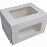 Коробка 16*12*10см Cake Roll, 2 окна, белая, 1/15