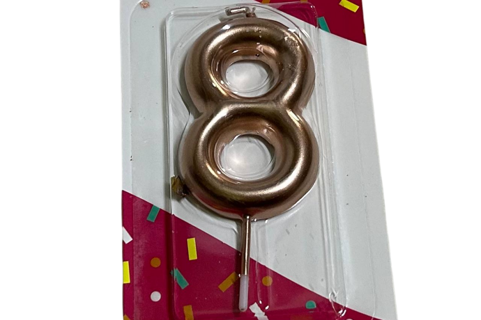 Свеча Цифра 8, бронза, 6см, 1/6
