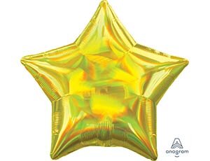 Шар фольгированный 19" Звезда переливы жёлтая