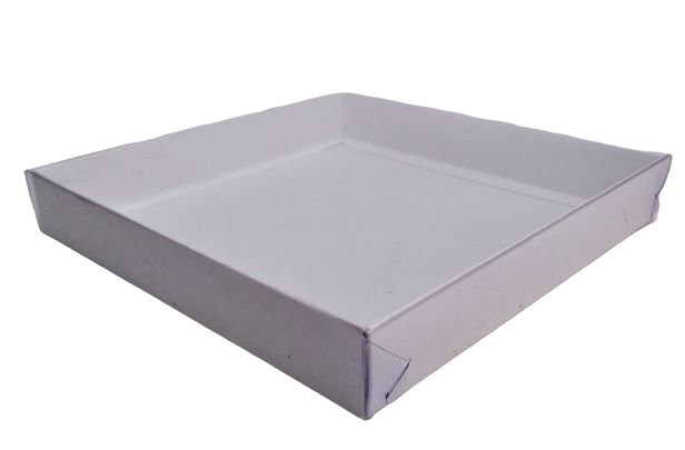 Коробка 20*20*3см с пластиковой крышкой, белая, 1/100