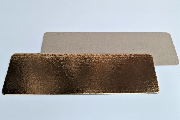 Подложка прямоугольник 35*11см, 2,5мм, золото/крафт, для рулета, 1/10