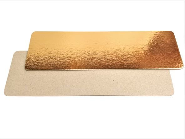 Подложка прямоугольник 35*11см, 2,5мм, золото/крафт, для рулета, 1/10