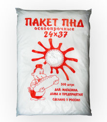 Пакет ПНД 24*37см, 14мкм, особопрочные, 500шт., 1/6