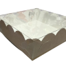 Коробка 12*12*3,5см с прозрачной крышкой, КРАФТ, 1/50