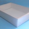 Коробка 36*26*7см с пластиковой крышкой, белый, микрогофра, 1/100