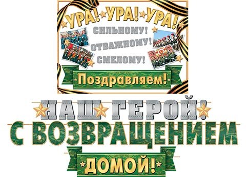 8-15 Мини-гирлянда Наш герой! С возвращением домой!