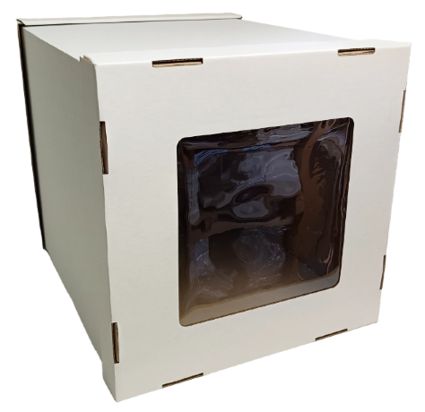 Коробка 34,5*34,5*45см Cube Box, окно, белый, 1/25