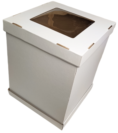 Коробка 34,5*34,5*45см Cube Box, окно, белый, 1/25