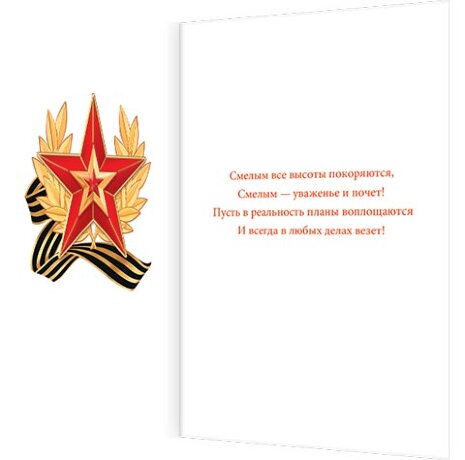 2-46 Двойная открытка 23 февраля, шт.