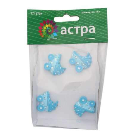 Липучка Коляска, голубой, 4шт.