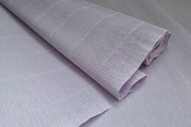 Бумага гофрированная 592, св.сиреневый, К/Р, 180гр. 50*250см