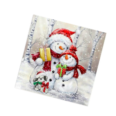 Салфетки 33*33см, 3 слоя, Добрые снеговики, 20 шт., 1/6