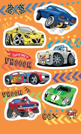 0-11 Наклейки Гоночные машины, шт., 1/10