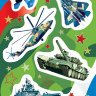0-11 Наклейки Военная техника, микс, шт., 1/10