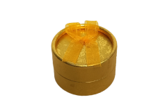 Коробка круглая 5*3см с бантиком, золотой, 1/24