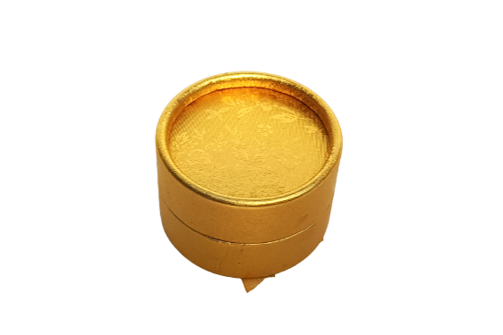 Коробка круглая 5*3см с бантиком, золотой, 1/24