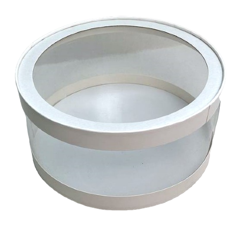 Коробка 26*26*12см, окно и прозрачные стенки, белая, 1/10