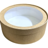 Коробка 20*20*7см круглая под зефир с окном, крафт, 1/30