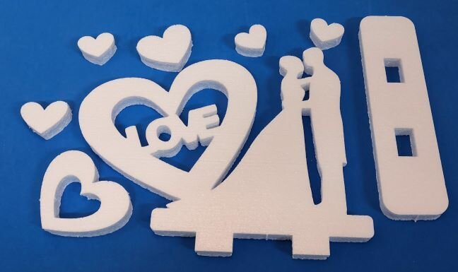 Сердце Love на подставке из пенопласта 34см