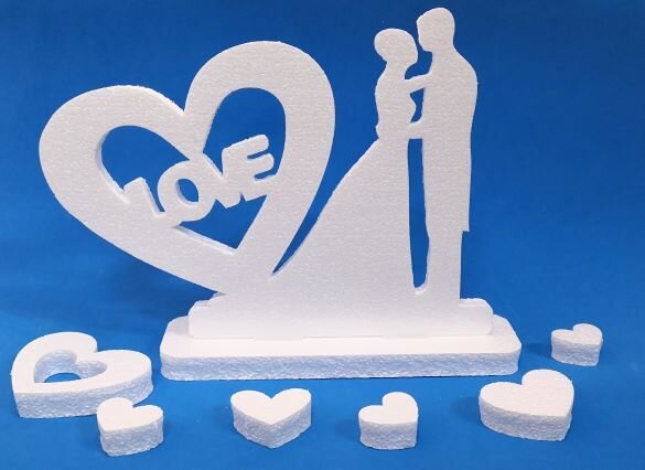 Сердце Love на подставке из пенопласта 34см