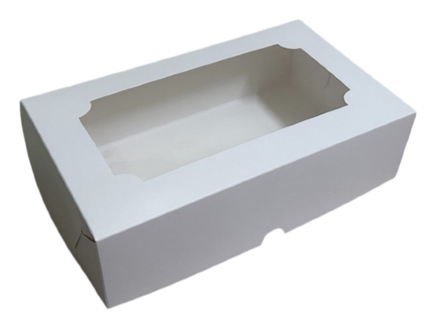 Коробка 25*15*7см под зефир, моноблок, белый, 1/10