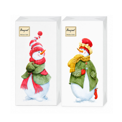 Салфетки 33*33см, 2 слоя, Забавные снеговики, 20 шт., 1/6