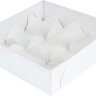 Коробка под 9 моти 17,5*17,5*5,5см, с пластиковой крышкой, белая, 1/50