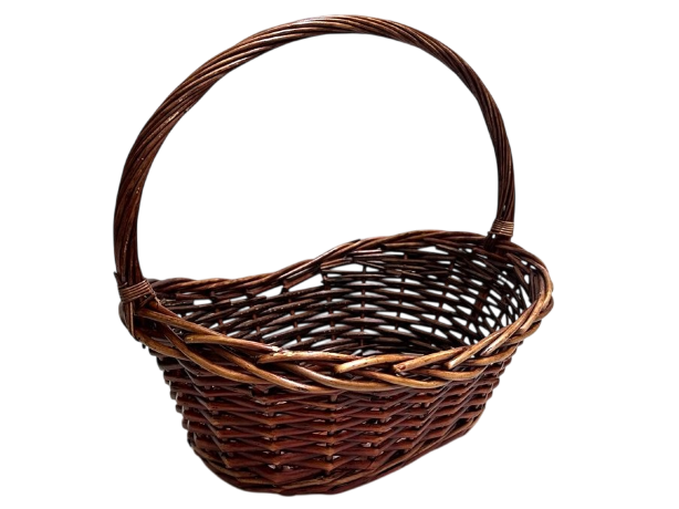 Корзина ива 40x30xH12/16xHH35, коричневый