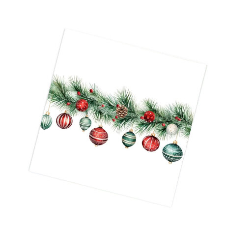 Салфетки 33*33см, 3 слоя,Новогодняя гирлянда, 20 шт., 1/6