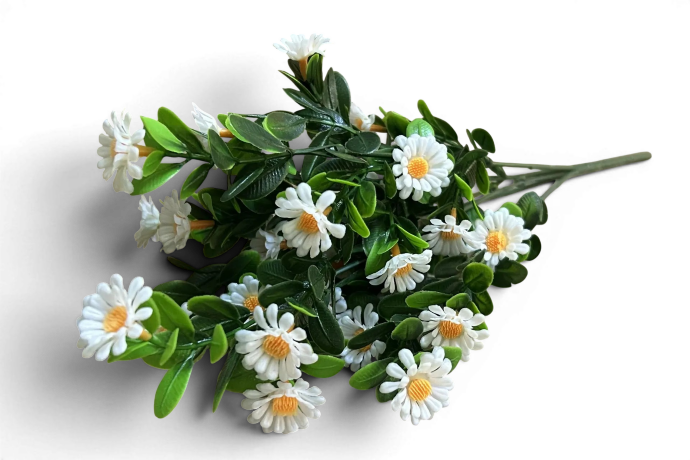 Букет мелких ромашек Н=33см, 5 веток, белый