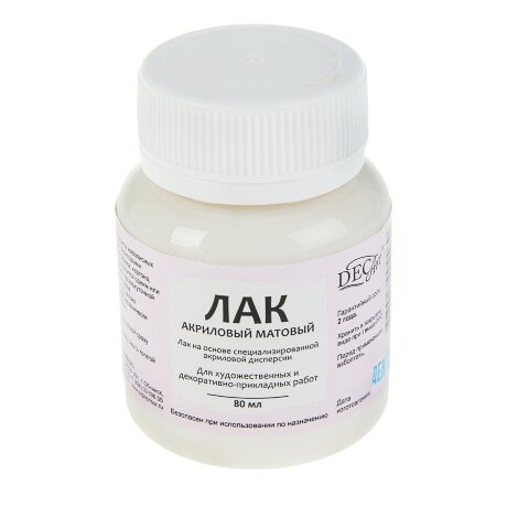 Лак акриловый матовый DecArt, 80г