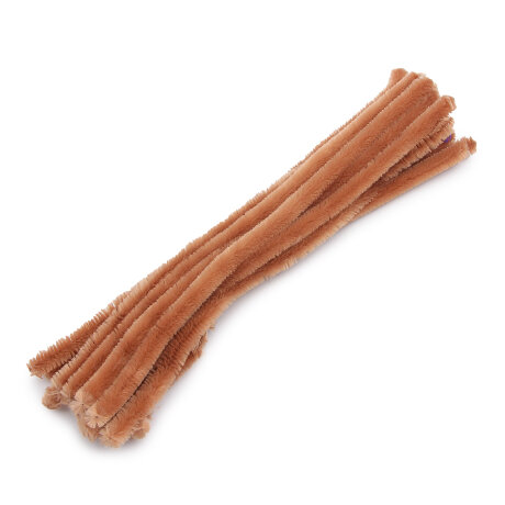 Проволока синельная 12мм*30см, светло-коричневый, 15 шт.