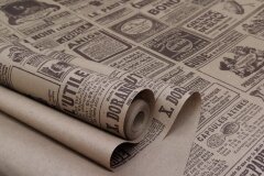 Бумага крафт Винтажная газета 70см*10м, коричневый